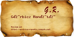 Görbicz Renátó névjegykártya